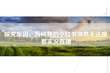 探究原因，为何我的小红书突然无法观看实况直播