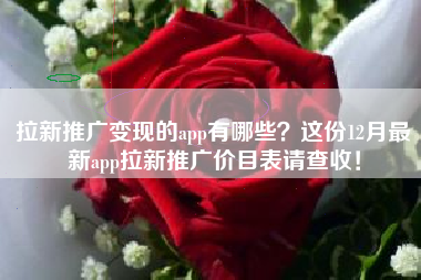 拉新推广变现的app有哪些？这份12月最新app拉新推广价目表请查收！