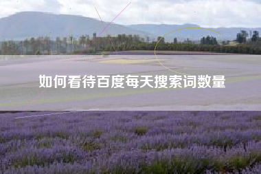 如何看待百度每天搜索词数量