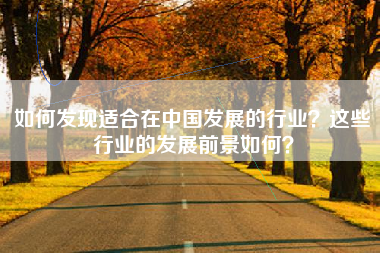 如何发现适合在中国发展的行业？这些行业的发展前景如何？