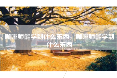 咖啡师能学到什么东西，咖啡师能学到什么东西