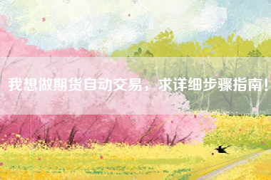我想做期货自动交易，求详细步骤指南！