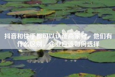 抖音和快手都可以认证商家号，他们有什么区别，企业应该如何选择