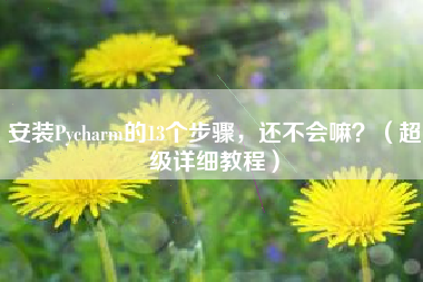 安装Pycharm的13个步骤，还不会嘛？（超级详细教程）