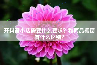 开抖音小店需要什么要求？和商品橱窗有什么区别？