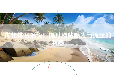 优化排名系统：提升网站曝光与流量的利器