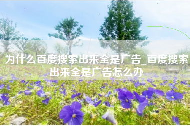 为什么百度搜索出来全是广告_百度搜索出来全是广告怎么办