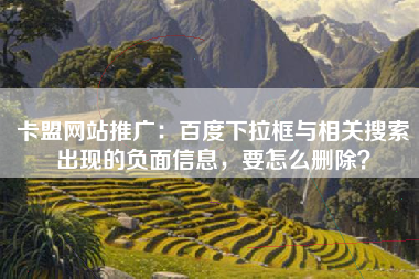 卡盟网站推广：百度下拉框与相关搜索出现的负面信息，要怎么删除？
