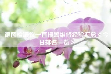 德图检漏仪一直报警维修经验汇总＜今日排名一览＞