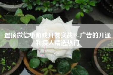 置顶微信小游戏开发实战12-广告的开通和接入精选热门