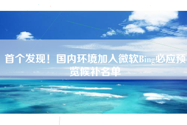 首个发现！国内环境加入微软Bing必应预览候补名单