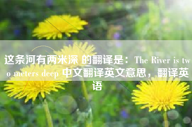 这条河有两米深 的翻译是:The River is two meters deep 中文翻译英文意思,翻译英语 这条河有两米深 的翻译是:The River is two meters deep 中文翻译英文意思,翻译英语