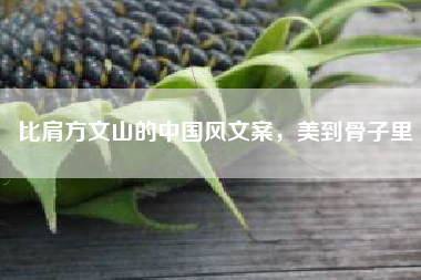 比肩方文山的中国风文案，美到骨子里