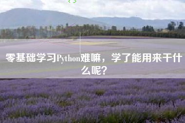 零基础学习Python难嘛，学了能用来干什么呢？