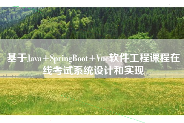 基于Java+SpringBoot+Vue软件工程课程在线考试系统设计和实现