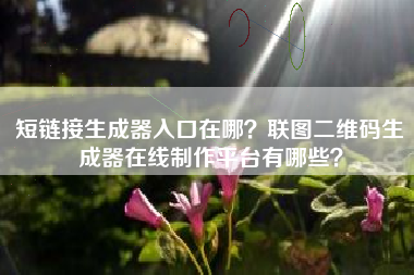 短链接生成器入口在哪？联图二维码生成器在线制作平台有哪些？