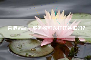 香港Windows服务器可以打开谷歌吗？