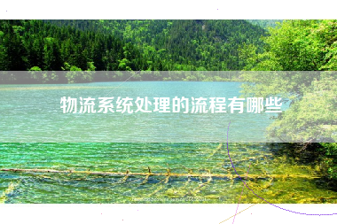 物流系统处理的流程有哪些