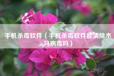 手机杀毒软件（手机杀毒软件能清除木马病毒吗）