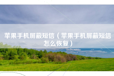 苹果手机屏蔽短信（苹果手机屏蔽短信怎么恢复）