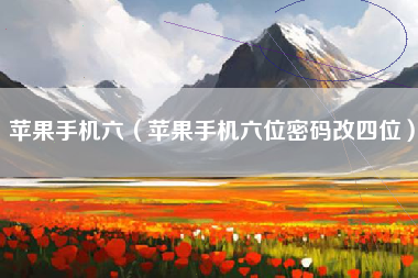 苹果手机六（苹果手机六位密码改四位）