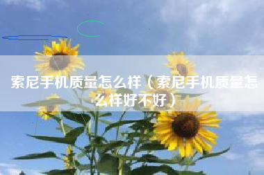 索尼手机质量怎么样（索尼手机质量怎么样好不好）