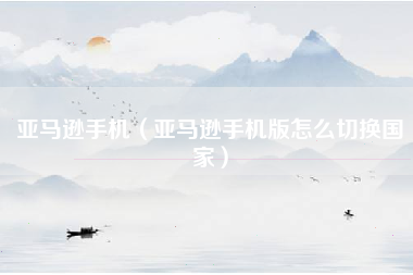 亚马逊手机（亚马逊手机版怎么切换国家）