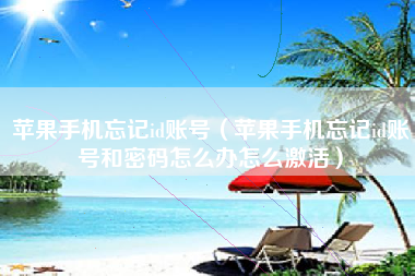 苹果手机忘记id账号（苹果手机忘记id账号和密码怎么办怎么激活）