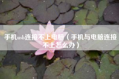 手机usb连接不上电脑（手机与电脑连接不上怎么办）