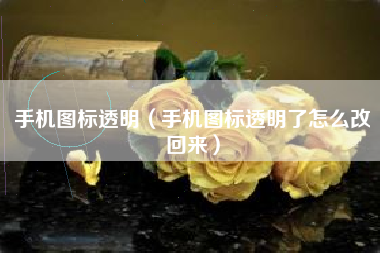 手机图标透明（手机图标透明了怎么改回来）