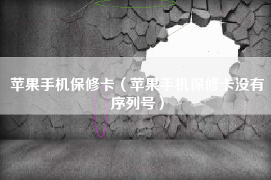 苹果手机保修卡（苹果手机保修卡没有序列号）