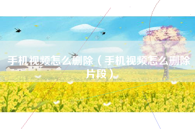 手机视频怎么删除（手机视频怎么删除片段）