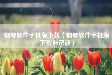 钢琴软件手机版下载（钢琴软件手机版下载自己谈）