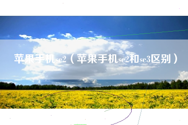 苹果手机se2（苹果手机se2和se3区别）