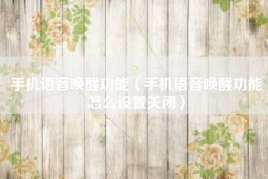 手机语音唤醒功能（手机语音唤醒功能怎么设置关闭）