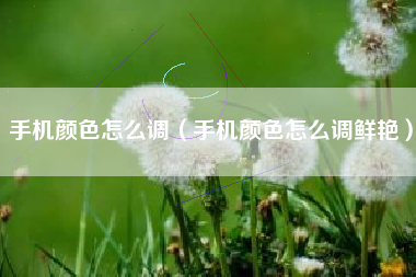 手机颜色怎么调（手机颜色怎么调鲜艳）