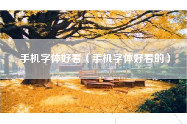 手机字体好看（手机字体好看的）