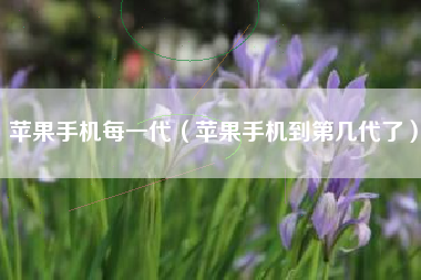 苹果手机每一代（苹果手机到第几代了）