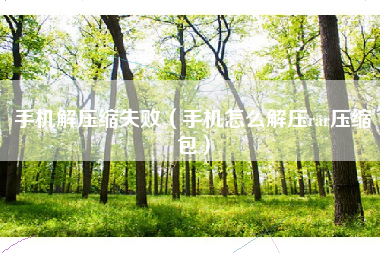 手机解压缩失败（手机怎么解压rar压缩包）