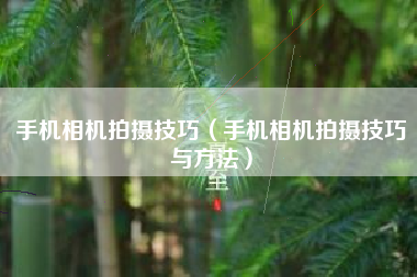 手机相机拍摄技巧（手机相机拍摄技巧与方法）