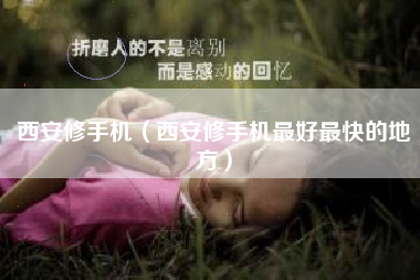 西安修手机（西安修手机最好最快的地方）