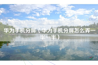 华为手机分屏（华为手机分屏怎么弄一半一半）