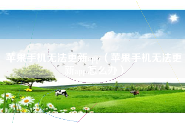 苹果手机无法更新app（苹果手机无法更新app怎么办）