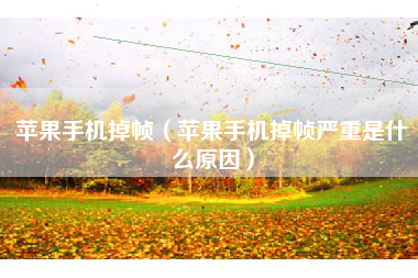 苹果手机掉帧（苹果手机掉帧严重是什么原因）