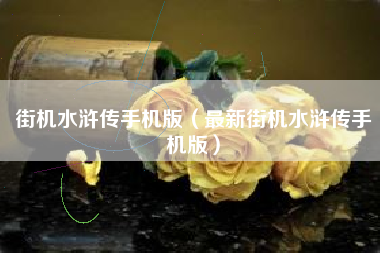街机水浒传手机版（最新街机水浒传手机版）