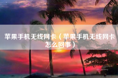 苹果手机无线网卡（苹果手机无线网卡怎么回事）