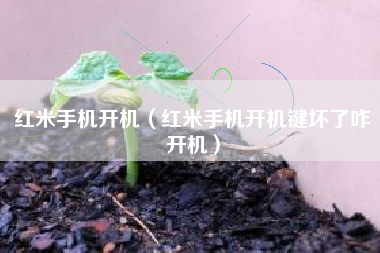 红米手机开机（红米手机开机键坏了咋开机）
