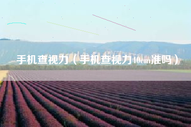 手机查视力（手机查视力40cm准吗）