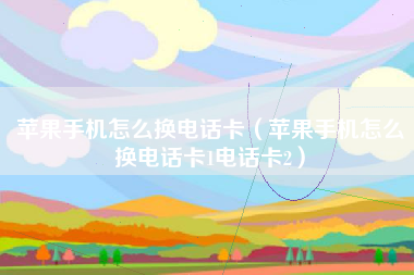 苹果手机怎么换电话卡（苹果手机怎么换电话卡1电话卡2）
