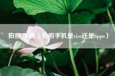 拍照 手机（拍照手机是vivo还是oppo）
